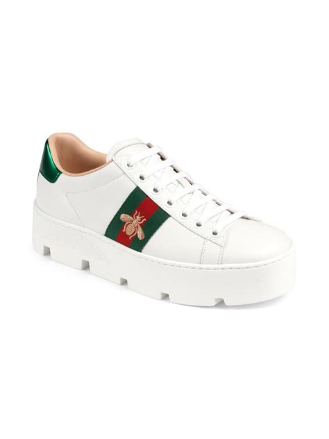 gucci ace embroidered sneakers|gucci new ace platform sneakers.